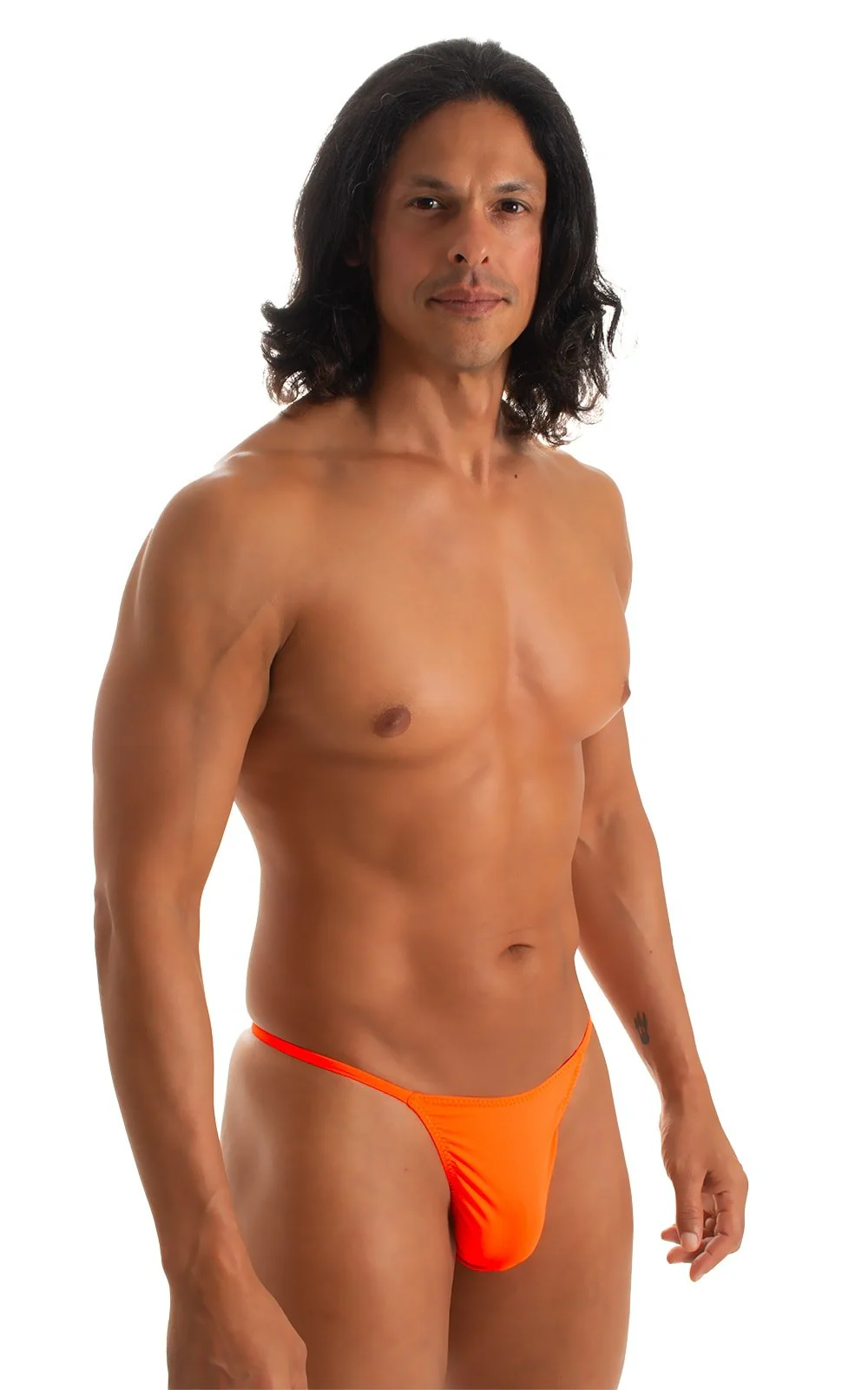 M25 - Mens Skinny Side Smooth Pouch Swim Thong - Solids - Image 10