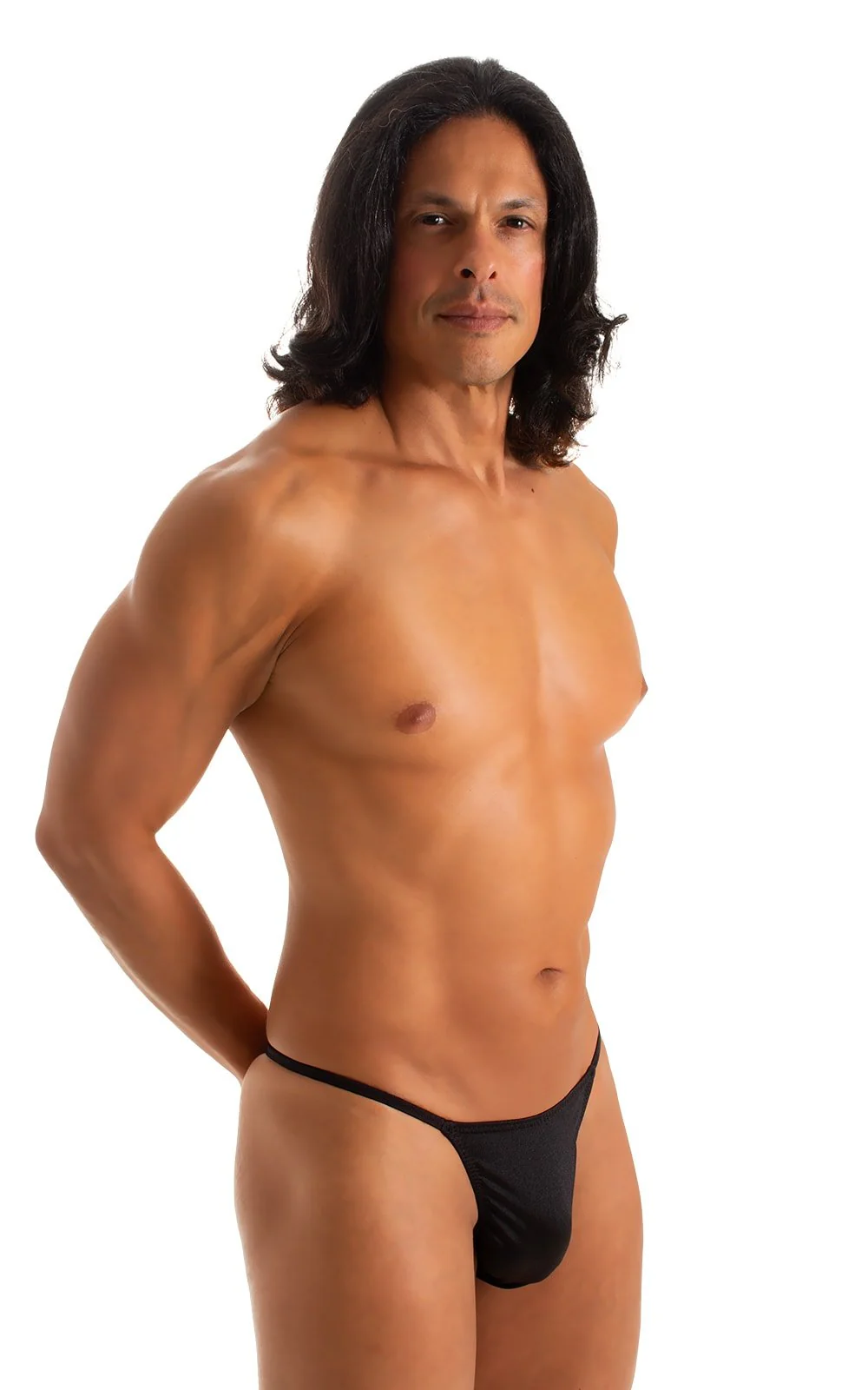 M25 - Mens Skinny Side Smooth Pouch Swim Thong - Solids - Image 2