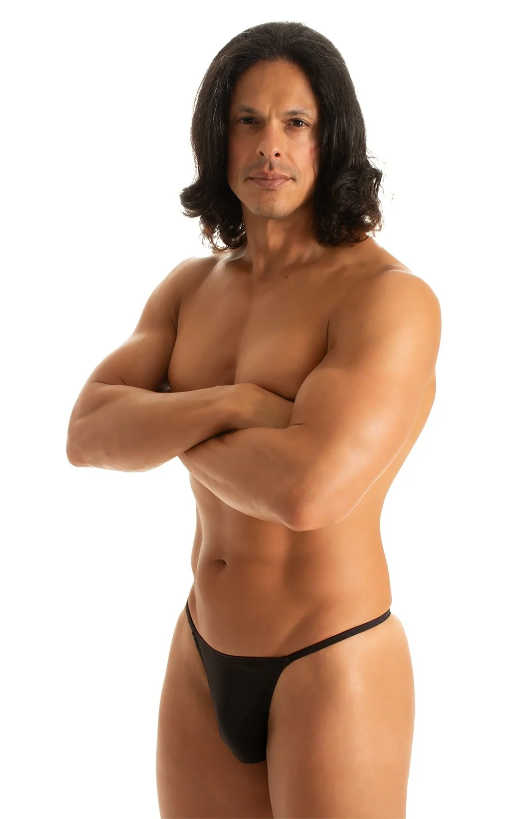 M25 - Mens Skinny Side Smooth Pouch Swim Thong - Solids - Image 4