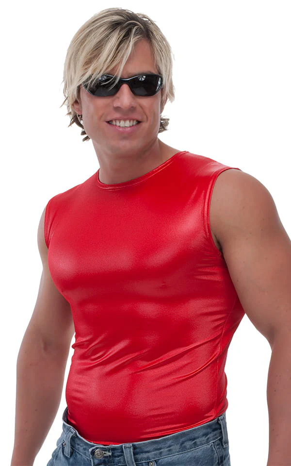 G20 - Mens Sleeveless Muscle Tee - Wet Look - Image 10