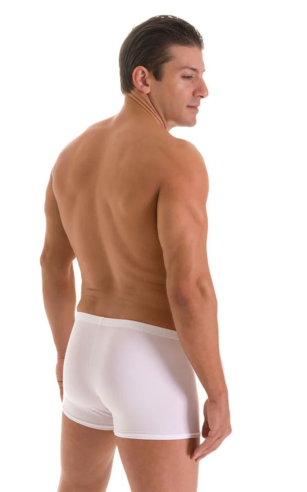 M43 - Mens Square Cut Swim Trunks - Solid Sheer Semi Sheer - Image 22