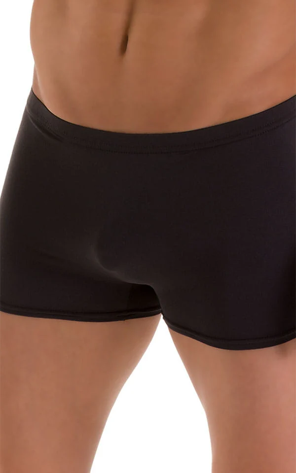 M43 - Mens Square Cut Swim Trunks - Solid Sheer Semi Sheer - Image 5