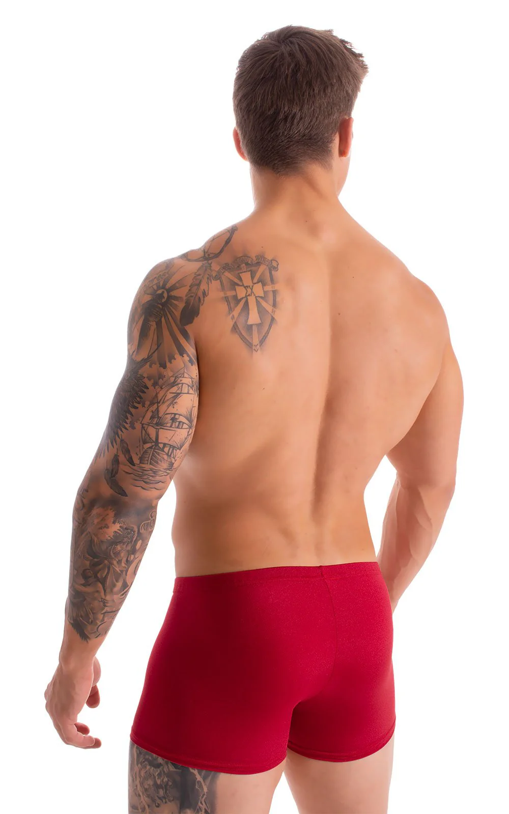 M43 - Mens Square Cut Swim Trunks - Solids - Image 2
