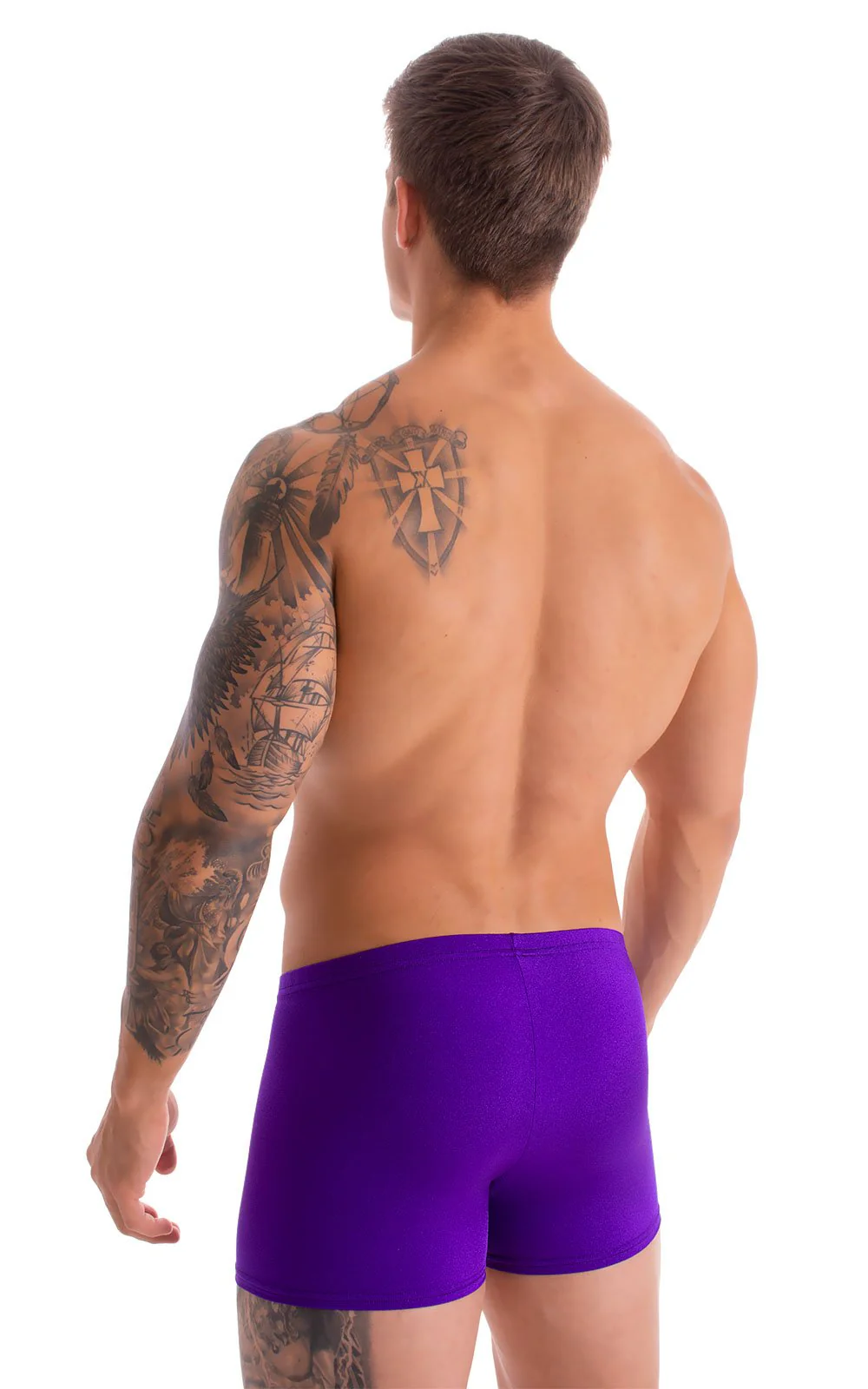 M43 - Mens Square Cut Swim Trunks - Solids - Image 23