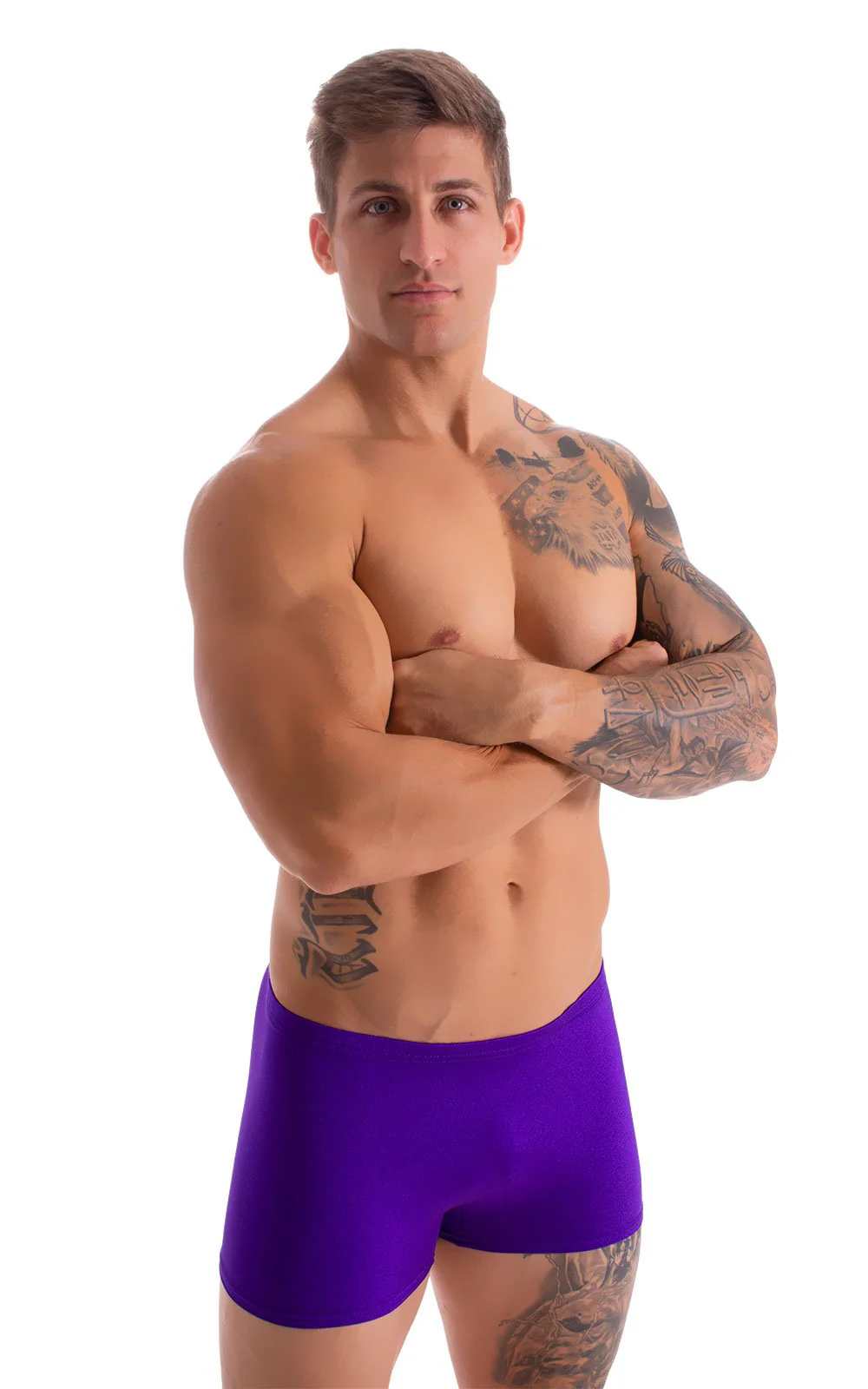 M43 - Mens Square Cut Swim Trunks - Solids - Image 24
