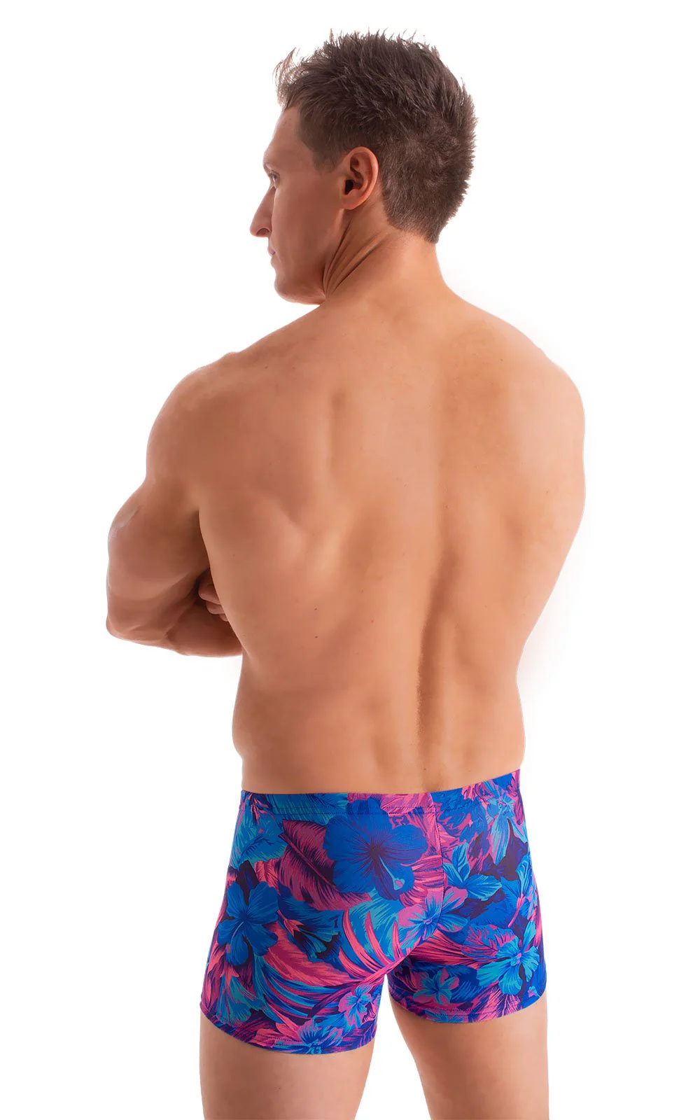 M43 - Mens Square Cut Swim Trunks - Tan Through - Image 2