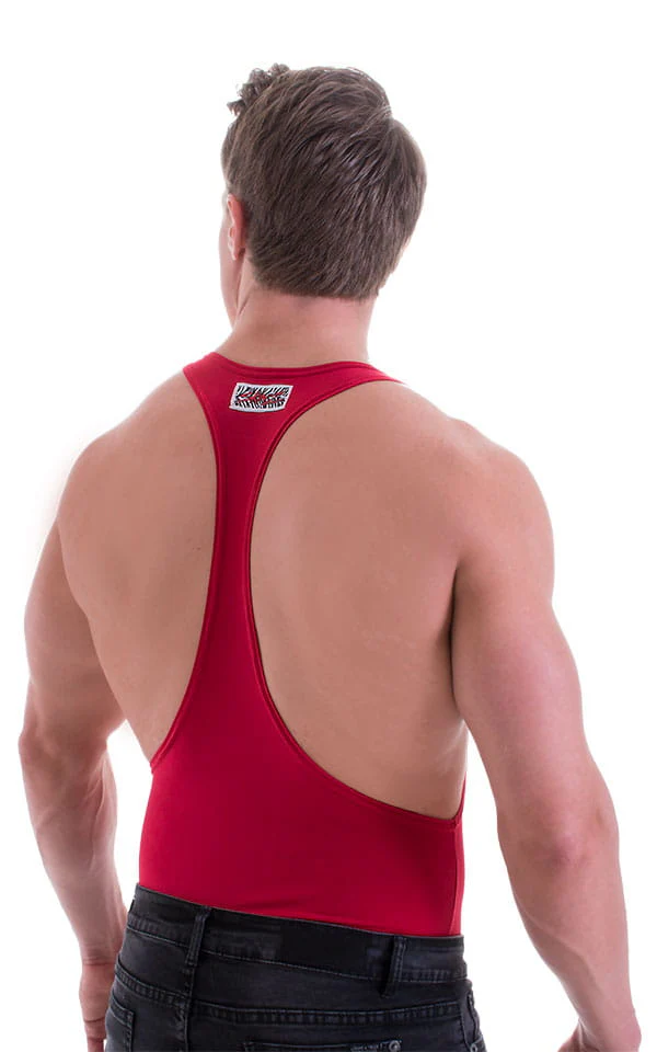 G27 - Mens String Tank Gym Tee - Solid Sheer Semi Sheer - Image 2
