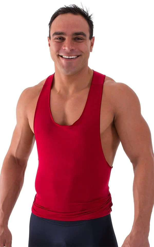 G27 - Mens String Tank Gym Tee - Solid Sheer Semi Sheer - Image 3