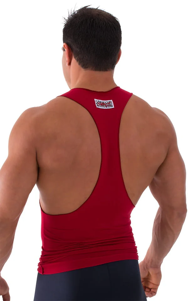 G27 - Mens String Tank Gym Tee - Solid Sheer Semi Sheer - Image 4