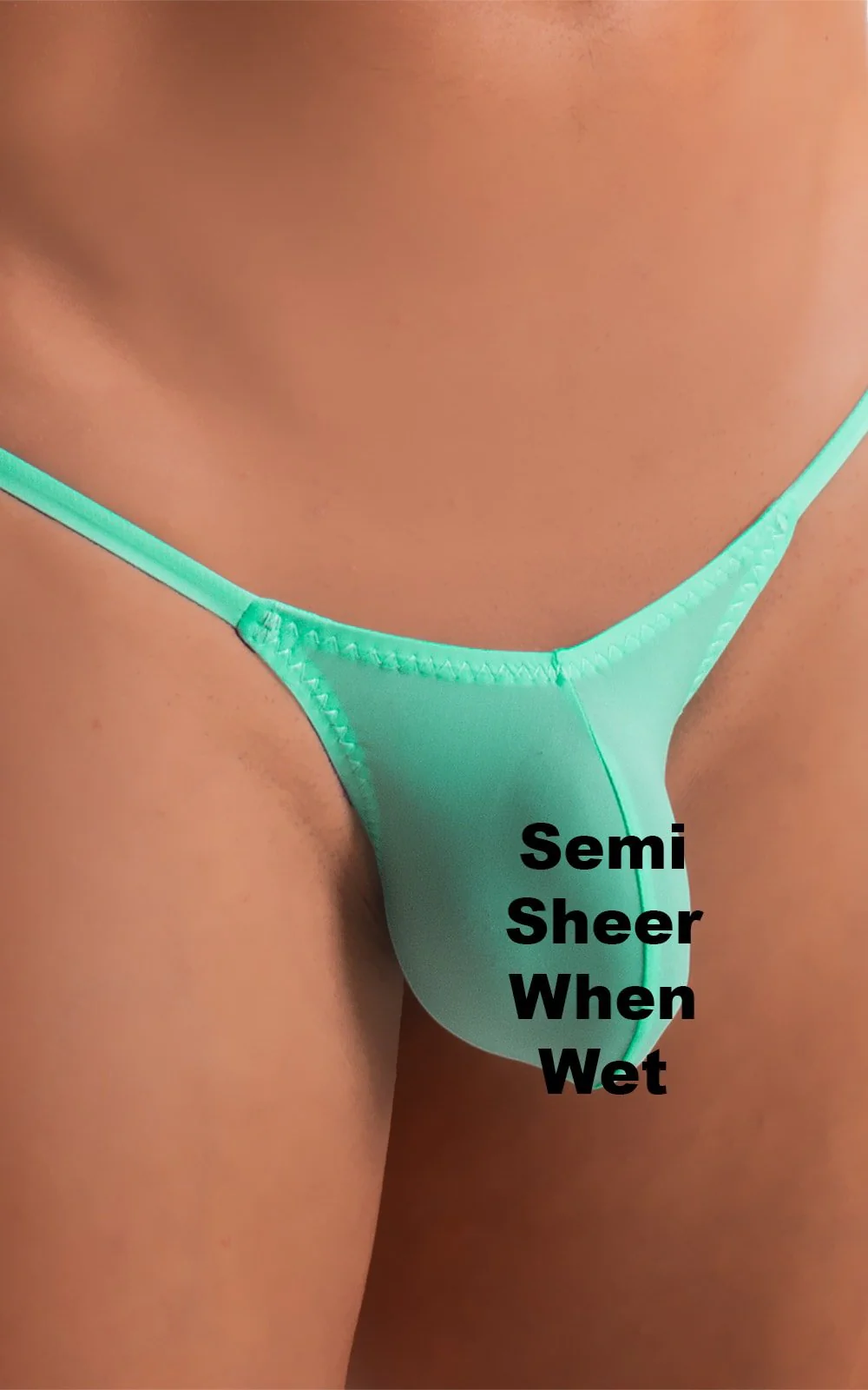 M55 - Mens Stuffit Pouch G String Swimsuit - Solid Sheer Semi Sheer - Image 17