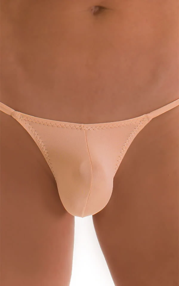 M55 - Mens Stuffit Pouch G String Swimsuit - Solid Sheer Semi Sheer - Image 35