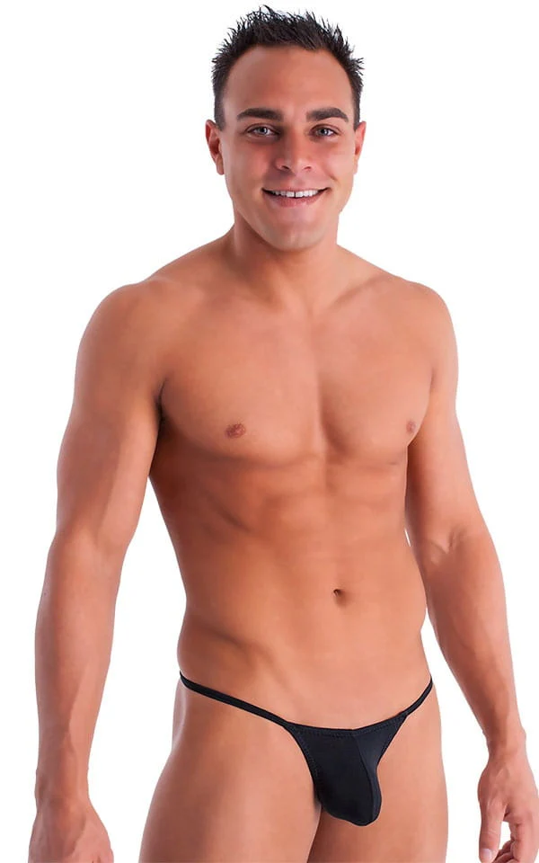 M55 - Mens Stuffit Pouch G String Swimsuit - Solid Sheer Semi Sheer - Image 42