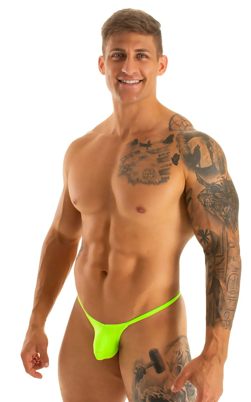 M55 - Mens Stuffit Pouch G String Swimsuit - Solid Sheer Semi Sheer - Image 64