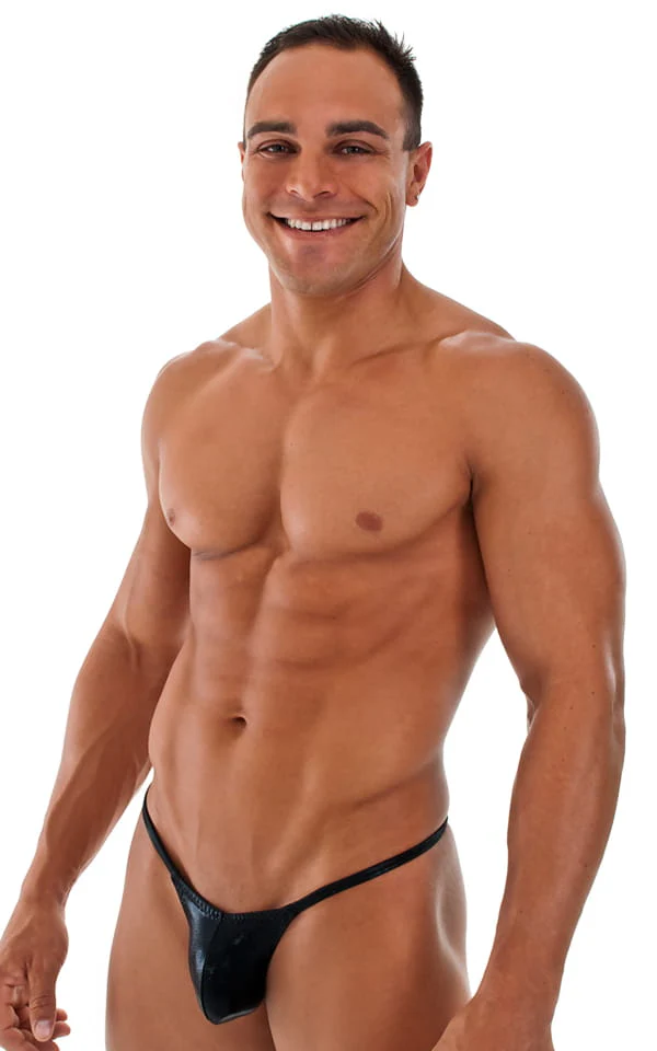 M55 - Mens Stuffit Pouch G String Swimsuit - Wet Look - Image 3