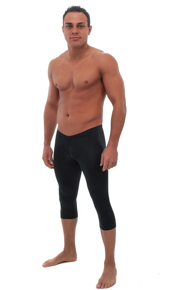 A18M - Mens Super Low Capri Leggings - Solids - Image 4