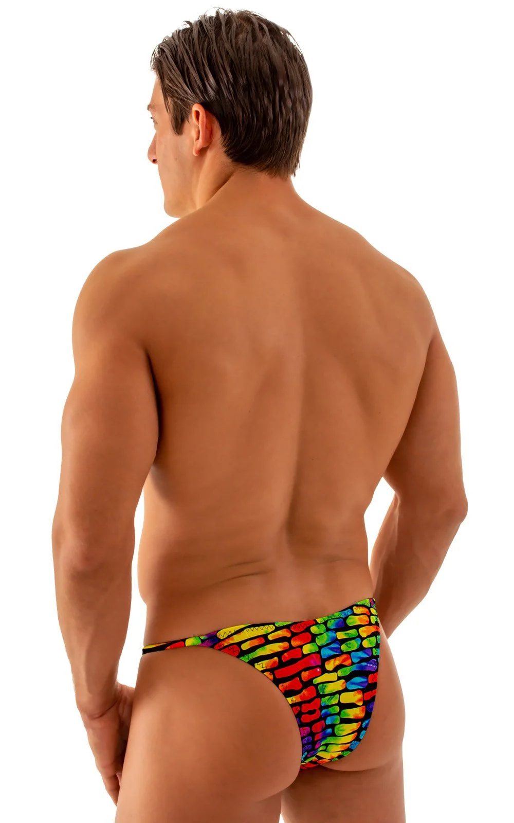 M29 - Mens Super Low Tiny Bikini - Tan Through - Image 2