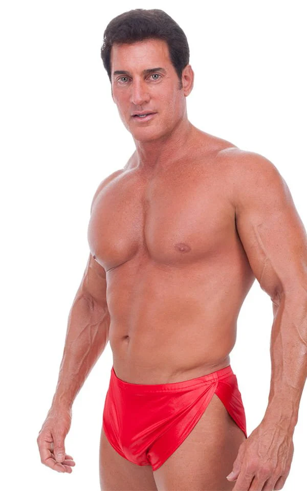 A14 - Mens Swimsuit Cover Up Split Running Shorts - Metallics - Image 7