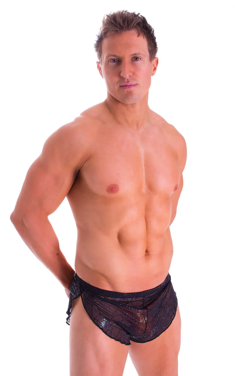 A14 - Mens Swimsuit Cover Up Split Running Shorts - Printed Mesh - Image 24