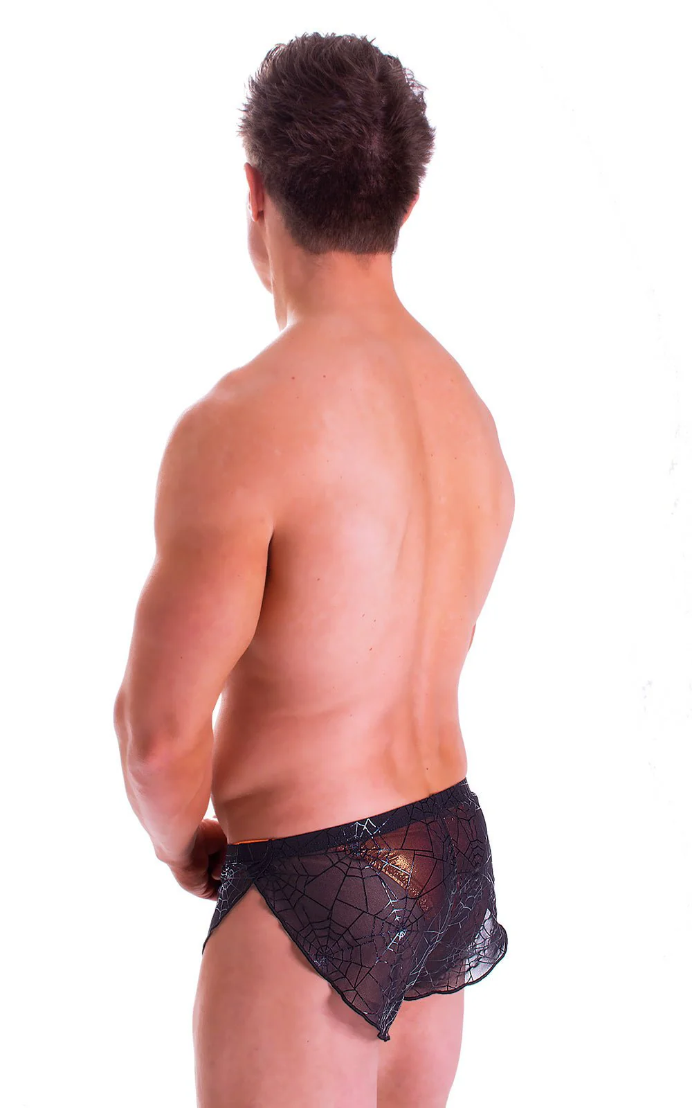 A14 - Mens Swimsuit Cover Up Split Running Shorts - Printed Mesh - Image 25
