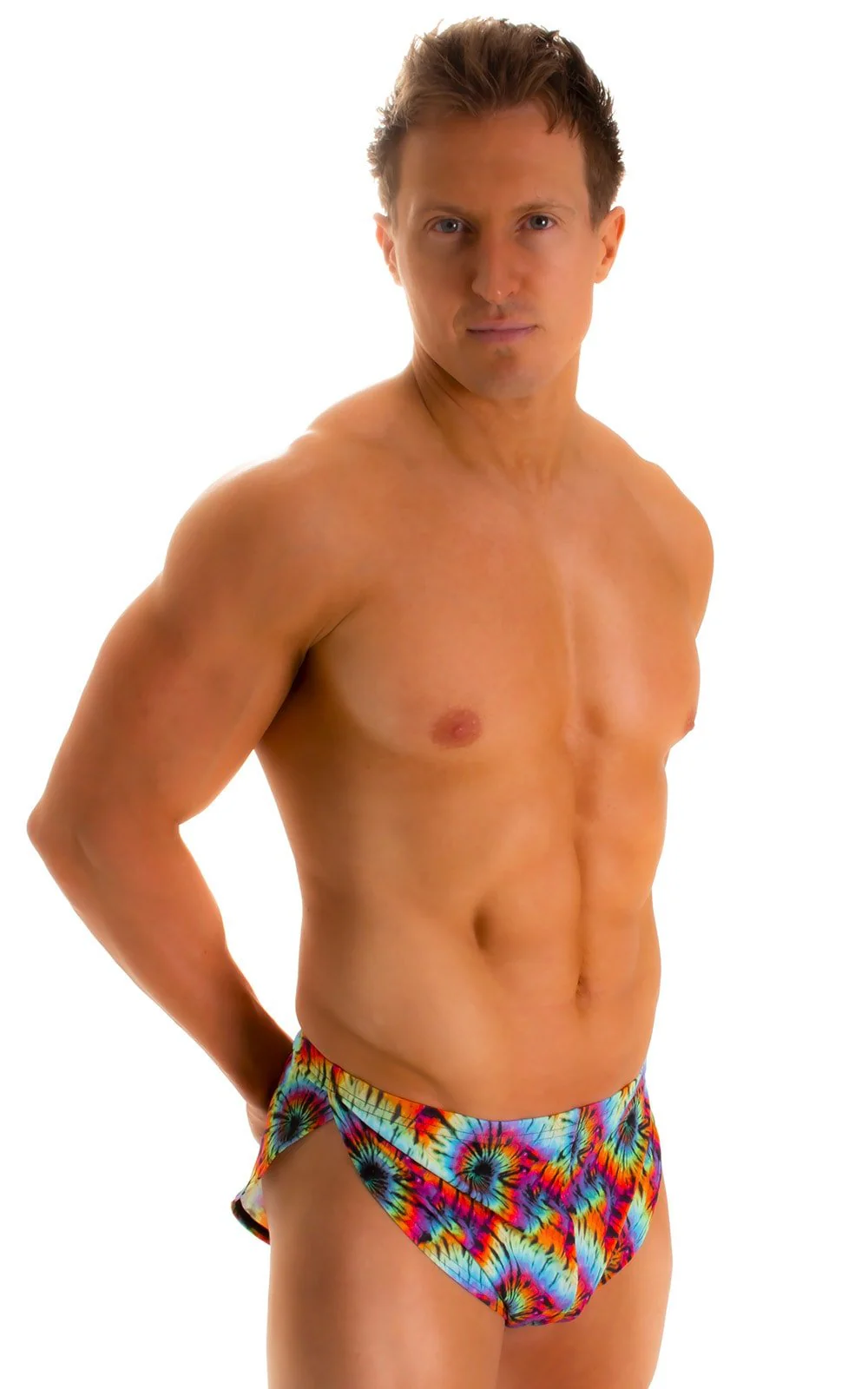 A14 - Mens Swimsuit Cover Up Split Running Shorts - Prints - Image 12