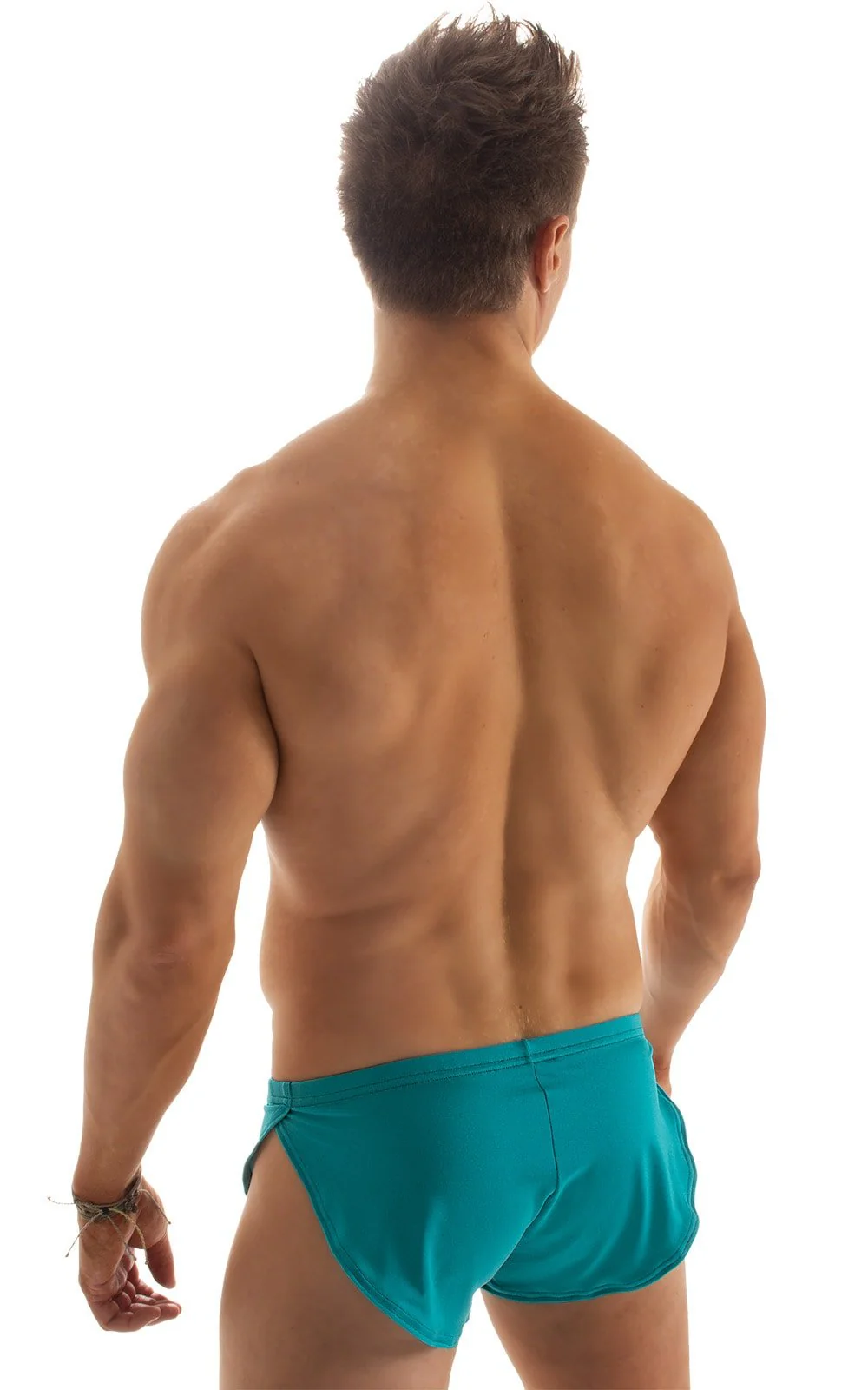 A14 - Mens Swimsuit Cover Up Split Running Shorts - Solid - Image 11