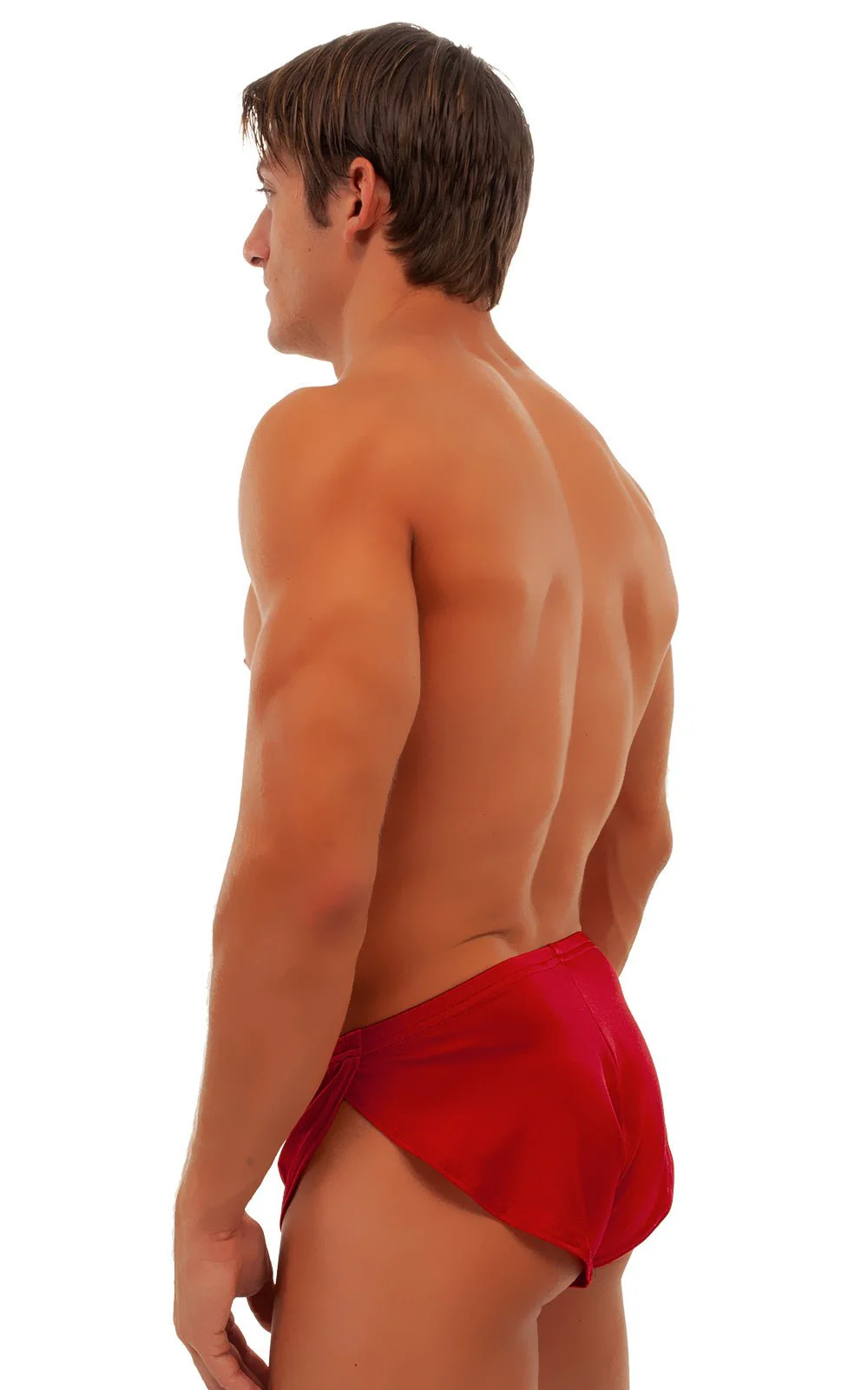 A14 - Mens Swimsuit Cover Up Split Running Shorts - Solid - Image 15