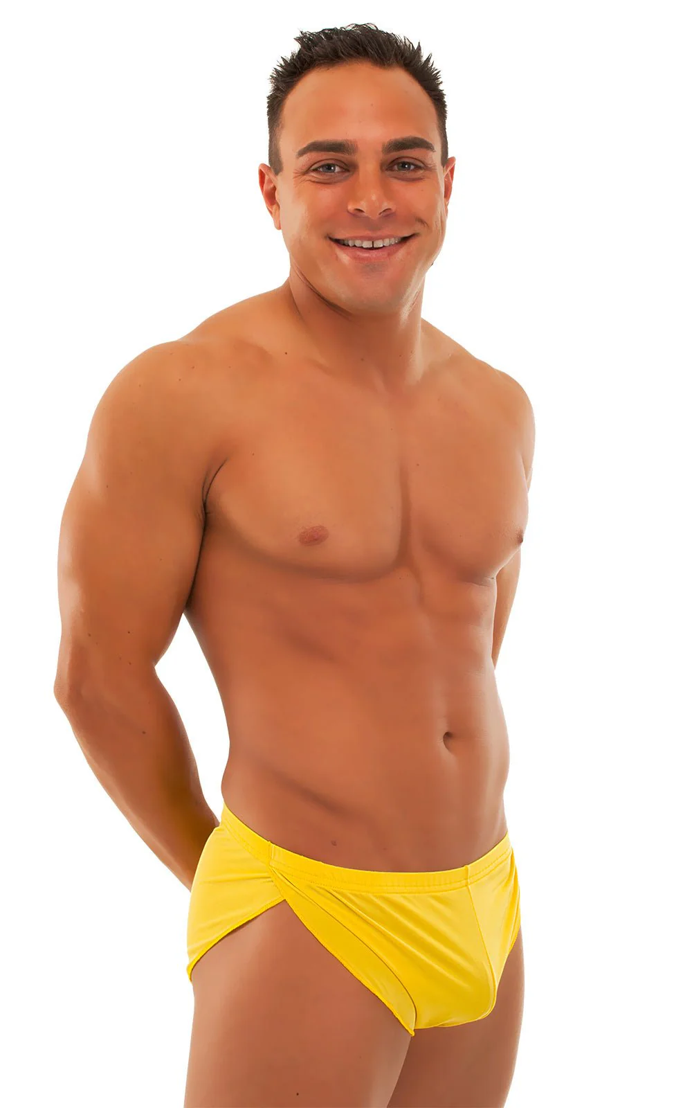 A14 - Mens Swimsuit Cover Up Split Running Shorts - Solid - Image 7