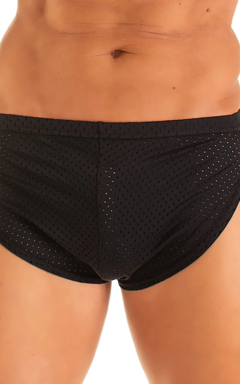 A14 - Mens Swimsuit Cover Up Split Running Shorts - Solid Dark Mesh - Image 12