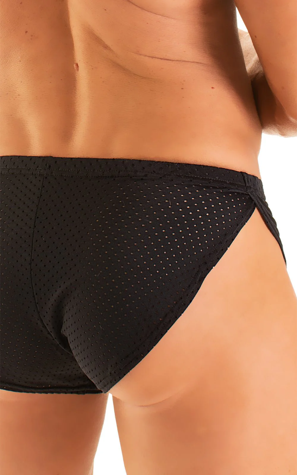 A14 - Mens Swimsuit Cover Up Split Running Shorts - Solid Dark Mesh - Image 14