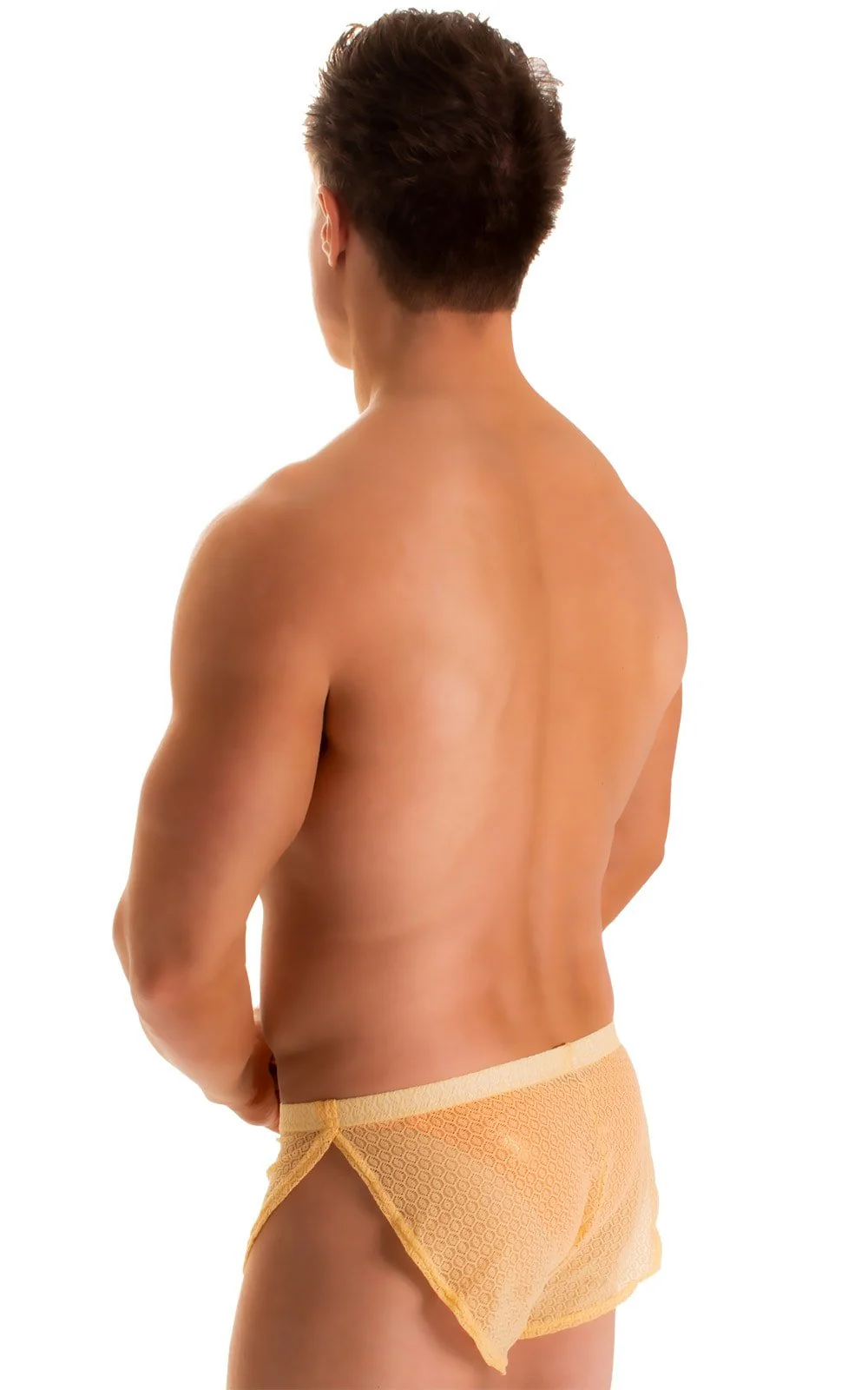 A14 - Mens Swimsuit Cover Up Split Running Shorts - Solid Mesh - Image 17