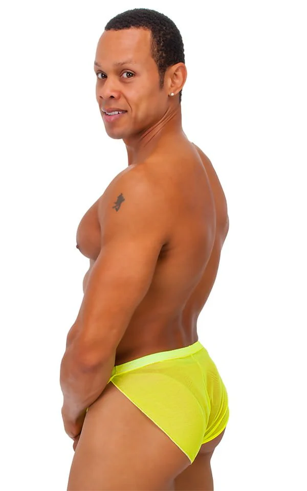 A14 - Mens Swimsuit Cover Up Split Running Shorts - Solid Mesh - Image 5