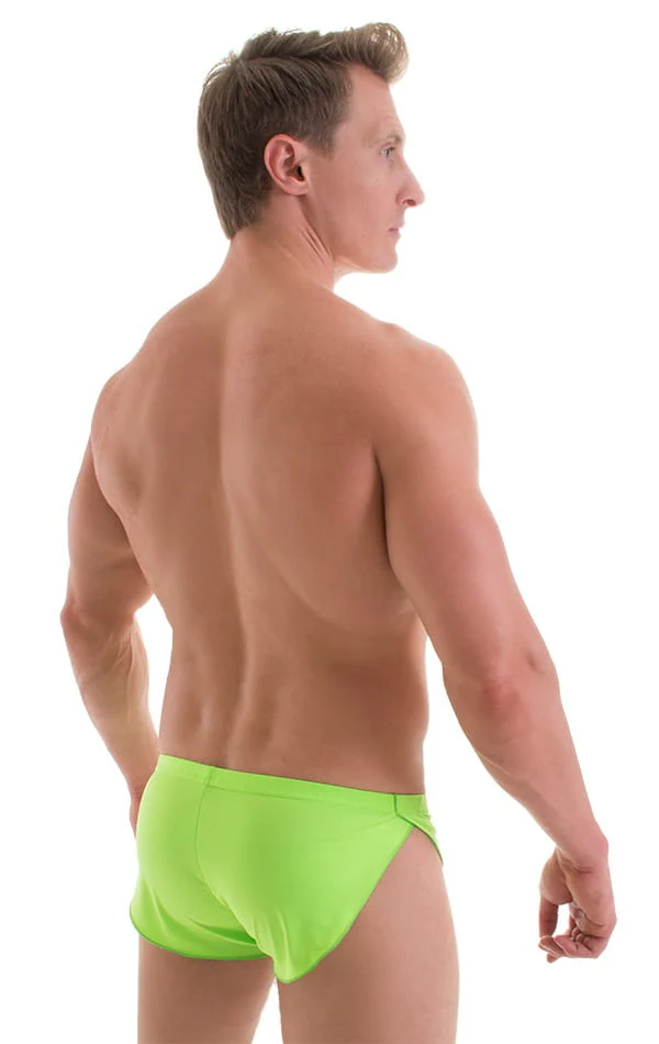 A14 - Mens Swimsuit Cover Up Split Running Shorts - Solid Sheer Semi Sheer - Image 11