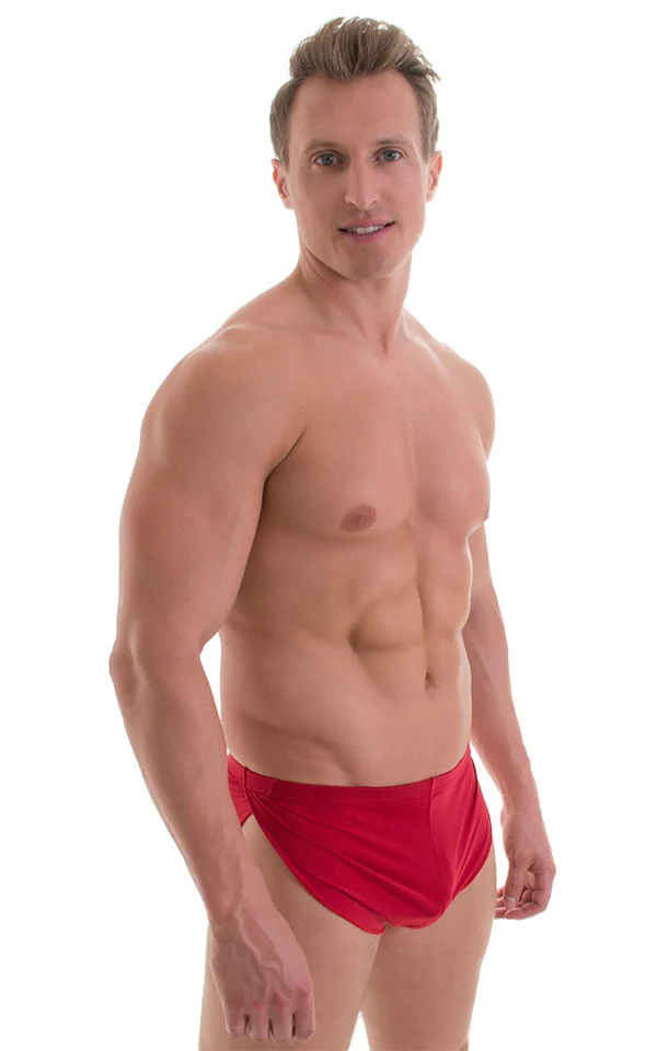 A14 - Mens Swimsuit Cover Up Split Running Shorts - Solid Sheer Semi Sheer - Image 14