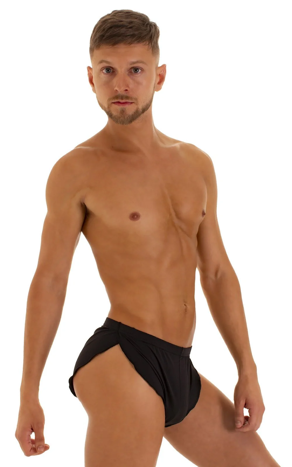 A14 - Mens Swimsuit Cover Up Split Running Shorts - Solid Sheer Semi Sheer - Image 18