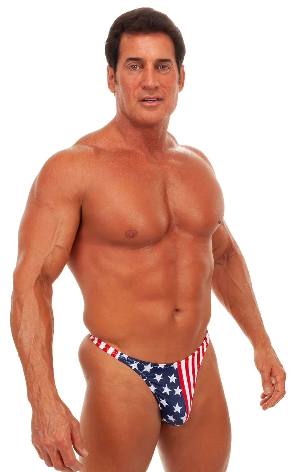 M45 - Mens Swimsuit Thong with Pouch Enhancement - Prints - Image 4