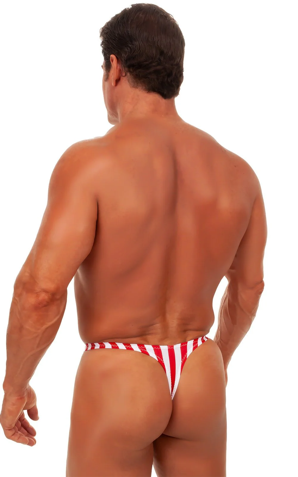 M45 - Mens Swimsuit Thong with Pouch Enhancement - Prints - Image 5
