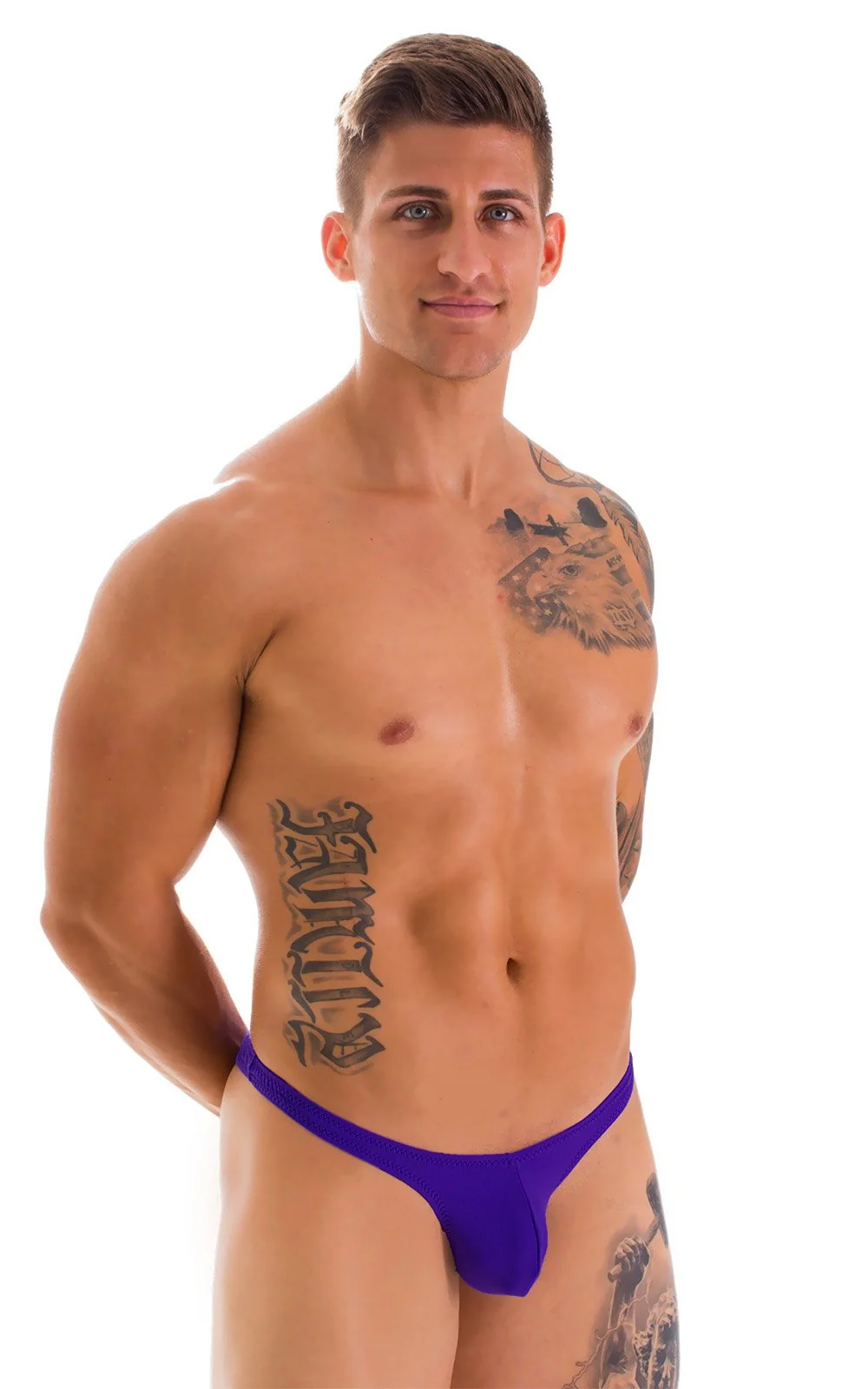 M84 - Mens Tanga Cheekini Bikini - Solids - Image 25