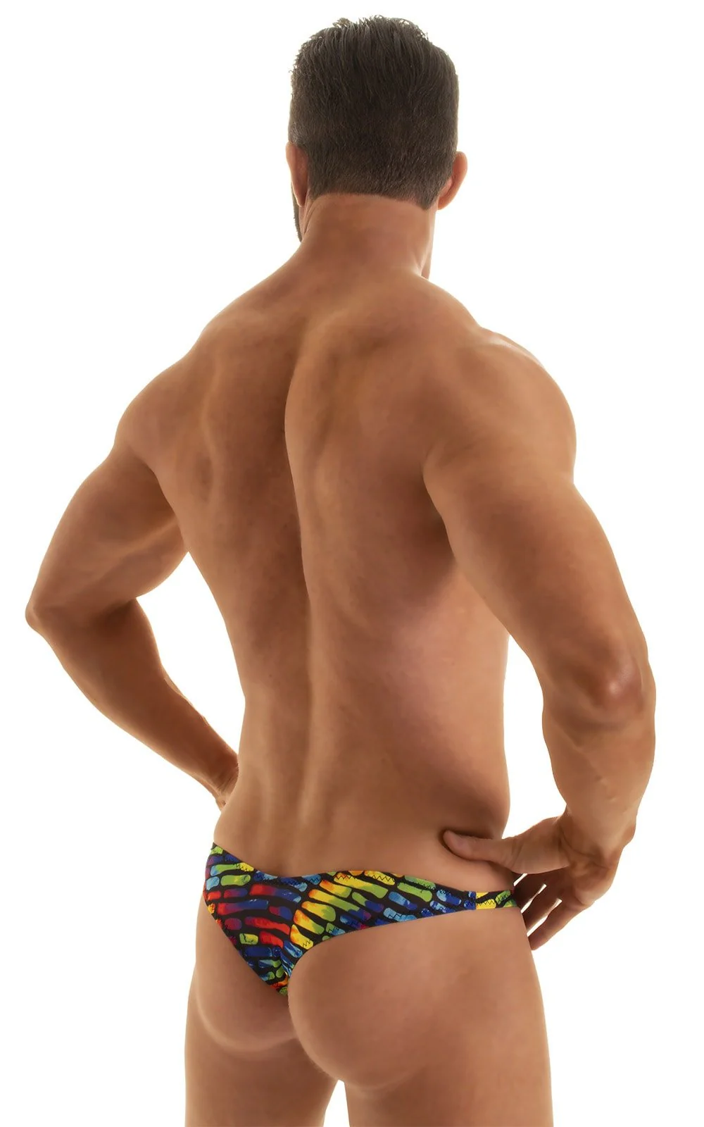 M84 - Mens Tanga Cheekini Bikini - Tan Through - Image 2