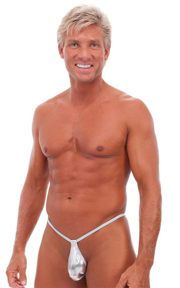 M52 - Mens Teardrop G String Swimsuit - Metallics - Image 4