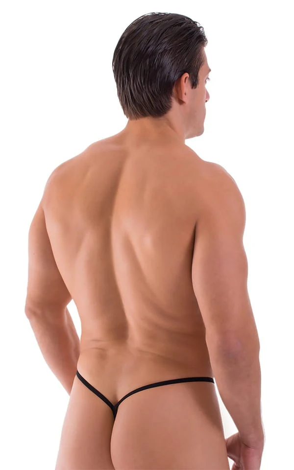 M52 - Mens Teardrop G String Swimsuit - Solid Sheer Semi Sheer - Image 10