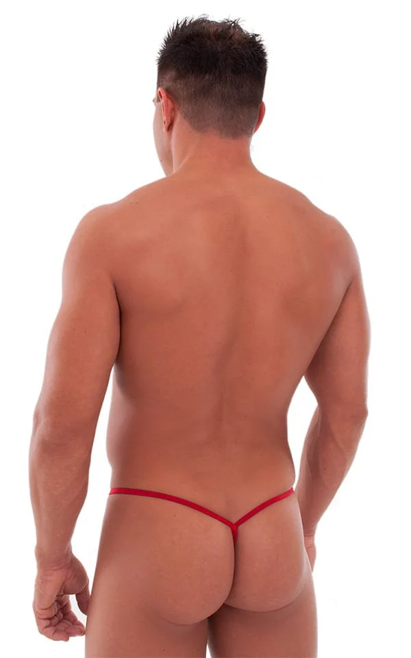 M52 - Mens Teardrop G String Swimsuit - Solid Sheer Semi Sheer - Image 6