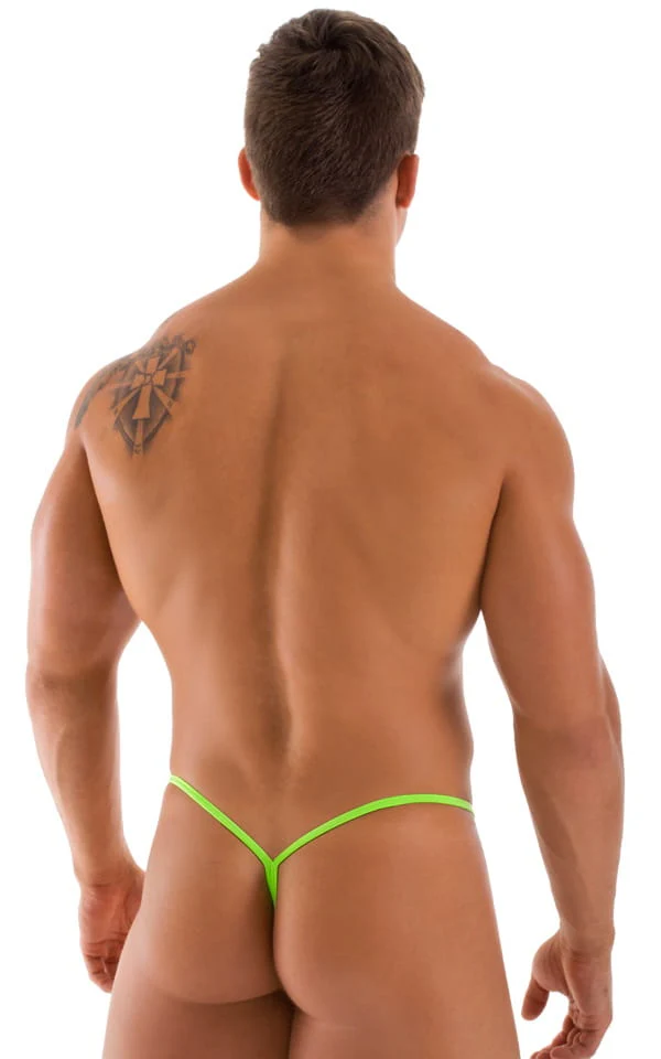 M31 - Mens Y Back G String Thong - Solid Sheer Semi Sheer - Image 2