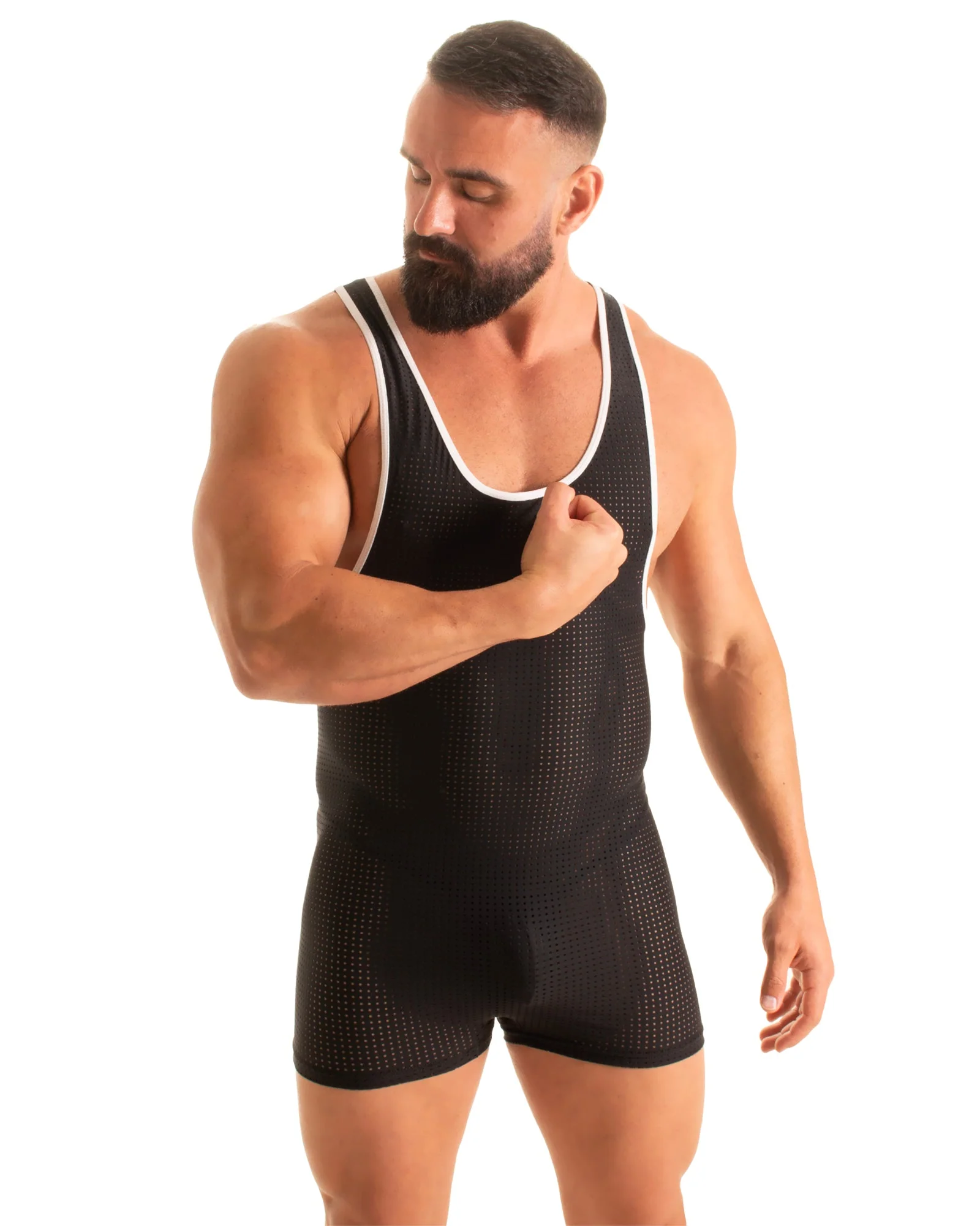 SPB - Men’s Wrestling-Style Racerback Bodysuit - Solid - Image 3