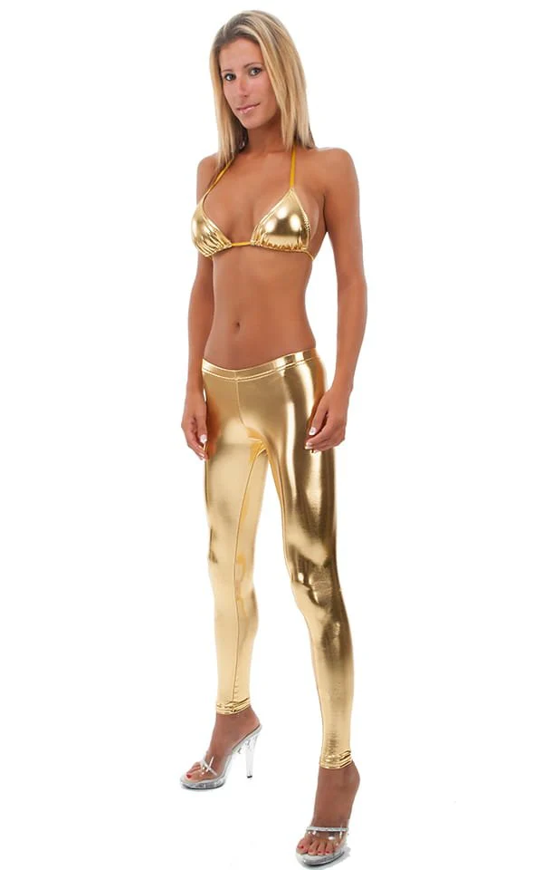 T21 - Womens Brazilian Triangle Bikini Top - Metallic Multi Color - Image 3