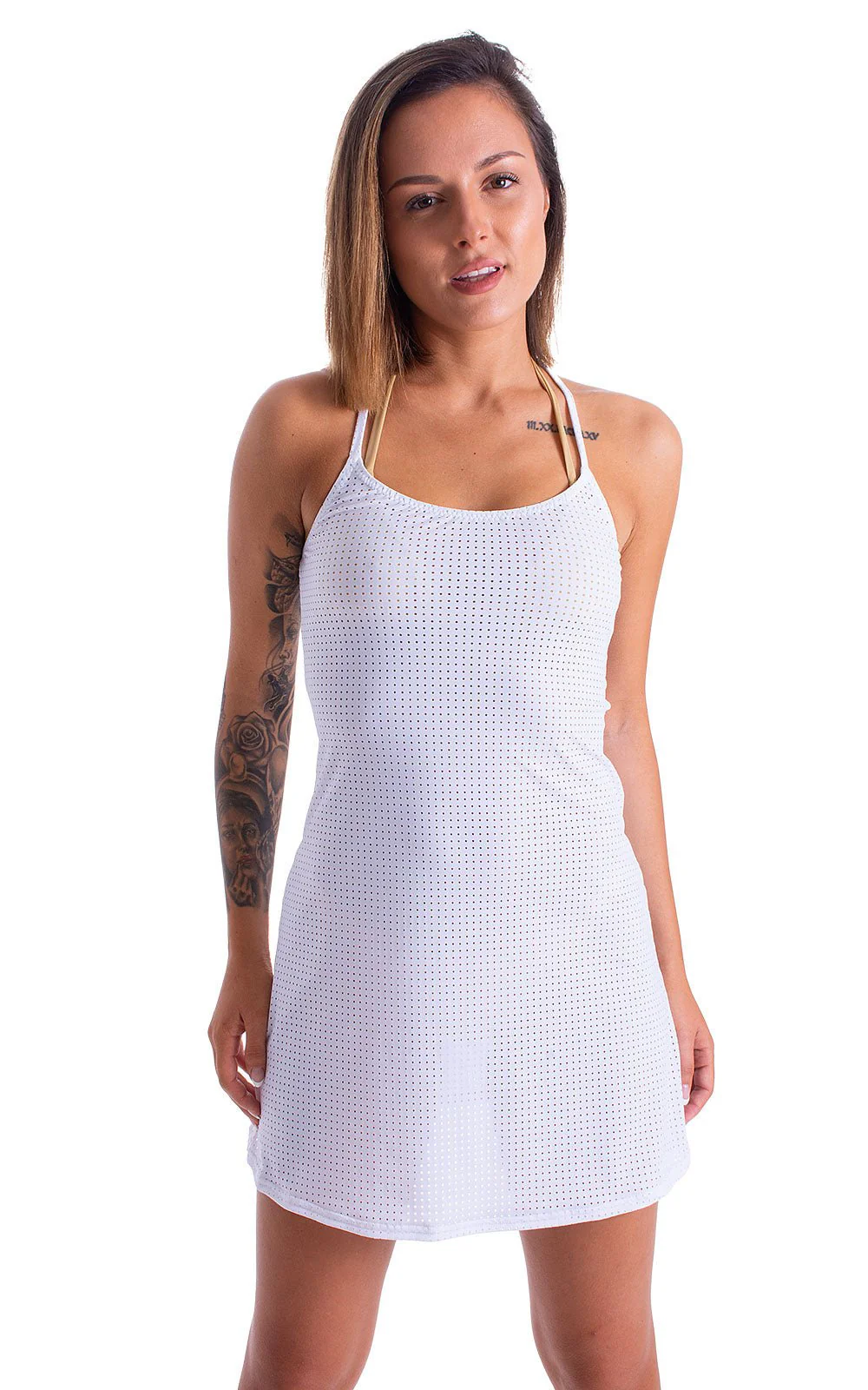 D8 - Womens Cover up Mini Dress - Mesh - Image 6