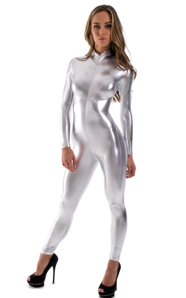 C1FZW - Womens Front Zipper Catsuit for Women - Wet Look - Image 9