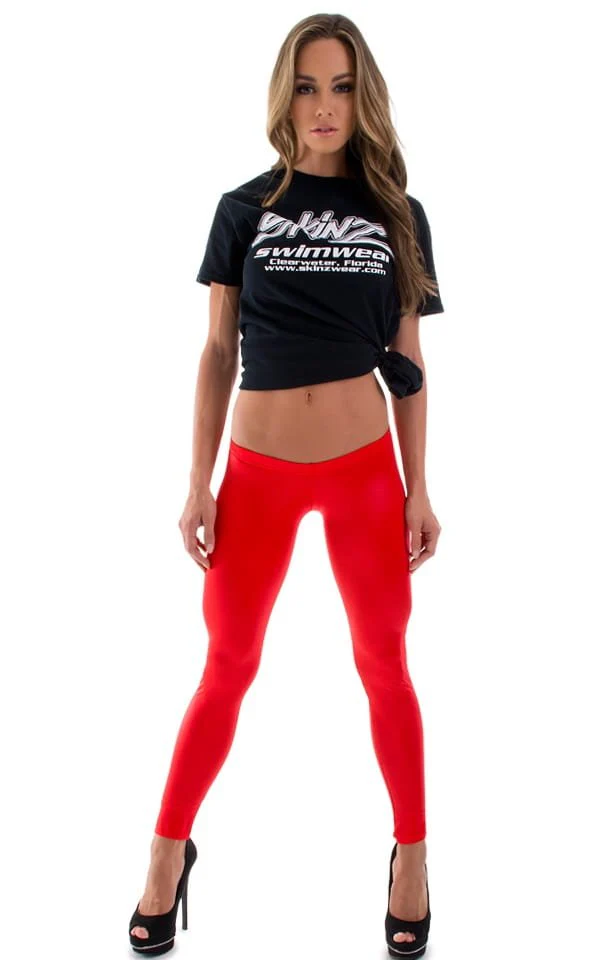 A19 - Womens Super Low Rise Fitness Leggings - Wet Look - Image 17